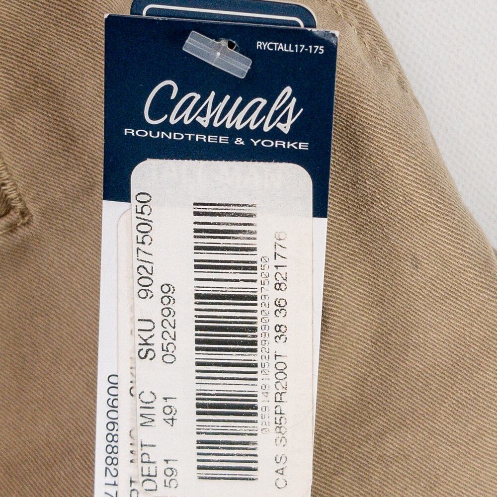 Roundtree & Yorke Chino Men's 38x36L Pants Beige NWTs Cotton Blend - Picture 9 of 14